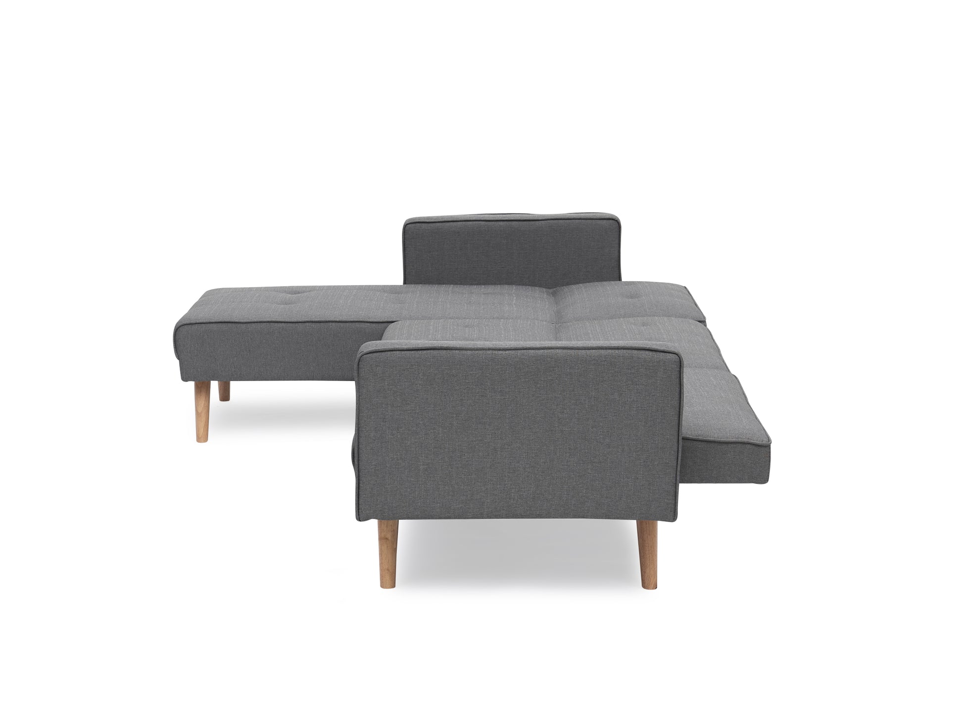 Variable Bed Sofa Living Room Folding Sofa Gray Foam Cotton 4 Seat