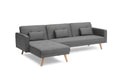 Variable Bed Sofa Living Room Folding Sofa Gray Foam Cotton 4 Seat