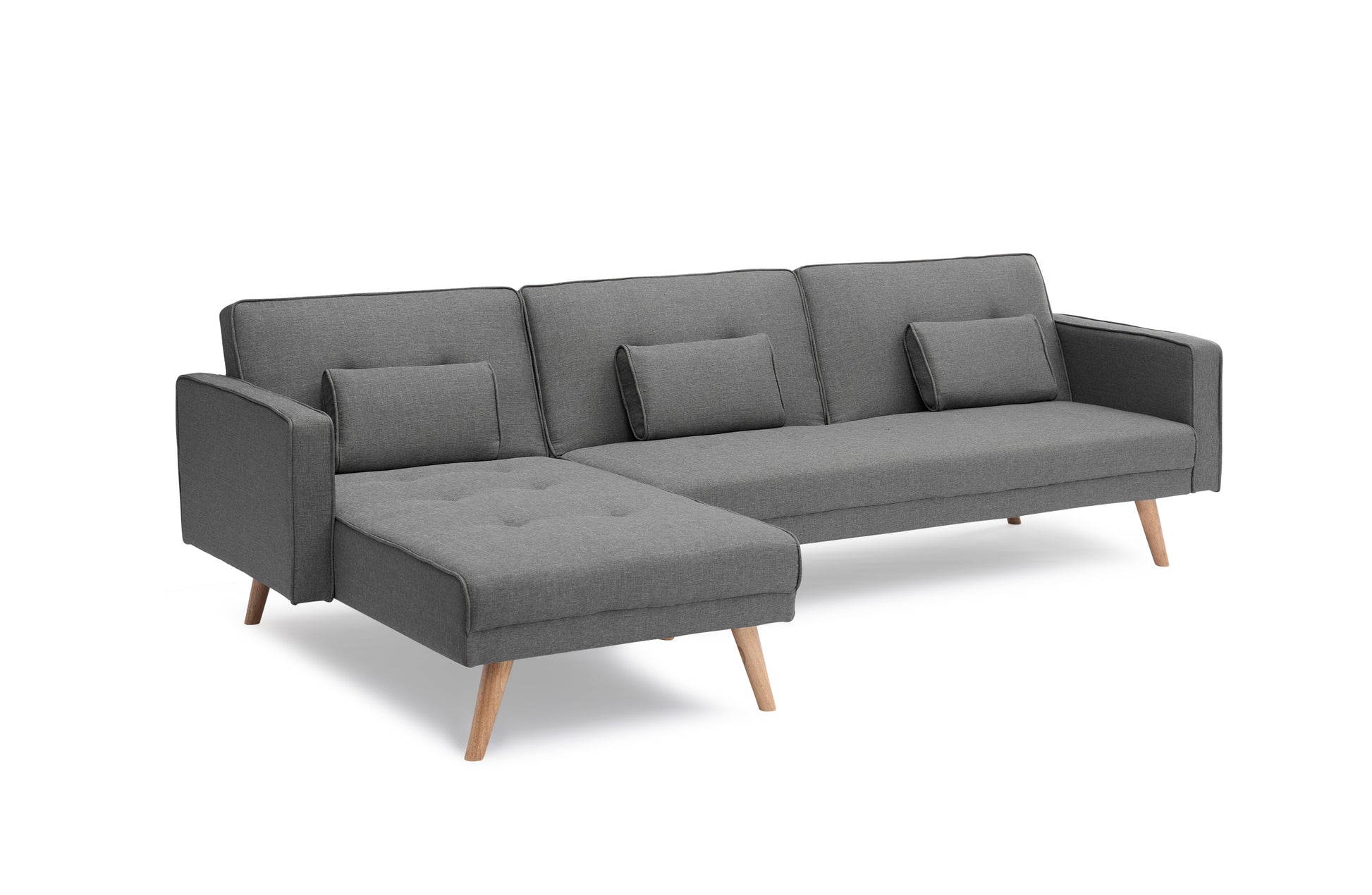 Variable Bed Sofa Living Room Folding Sofa Gray Foam Cotton 4 Seat