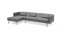Variable Bed Sofa Living Room Folding Sofa Gray Foam Cotton 4 Seat