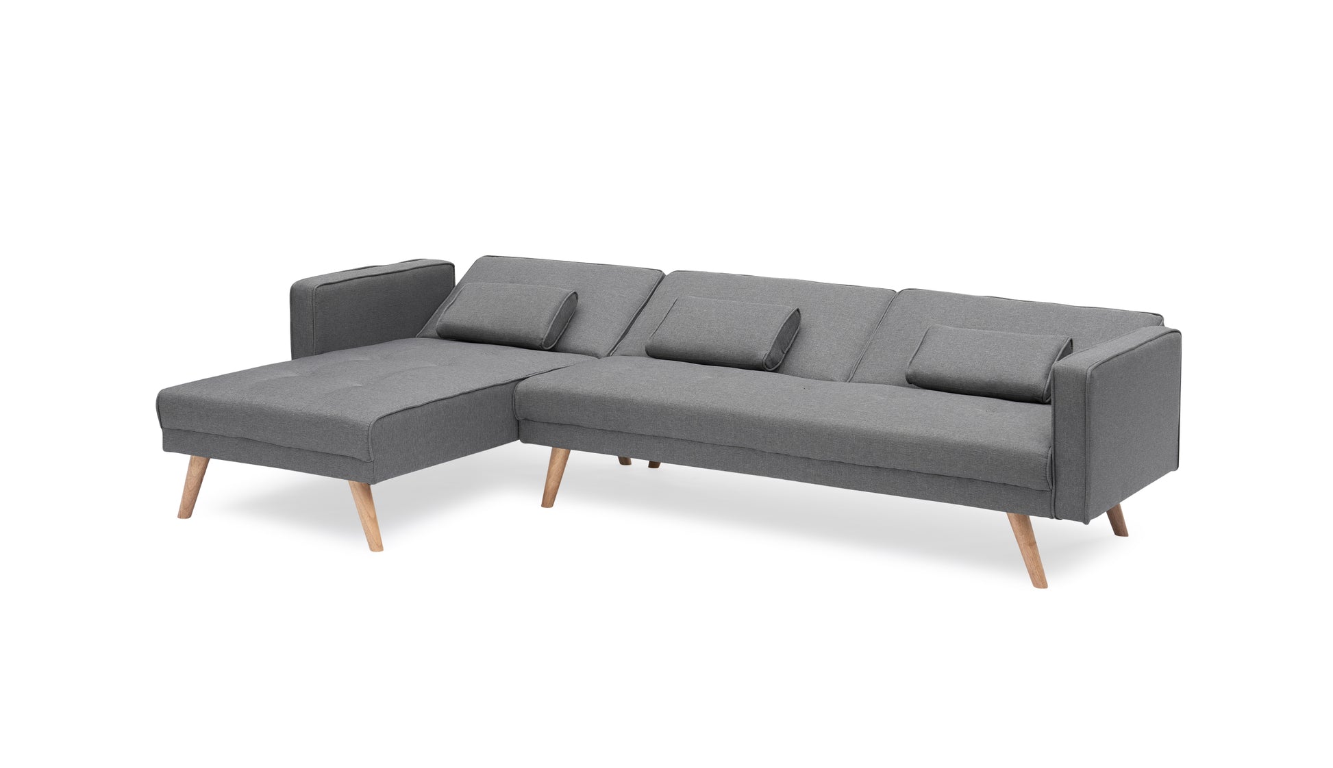 Variable Bed Sofa Living Room Folding Sofa Gray Foam Cotton 4 Seat