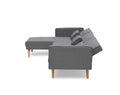Variable Bed Sofa Living Room Folding Sofa Gray Foam Cotton 4 Seat