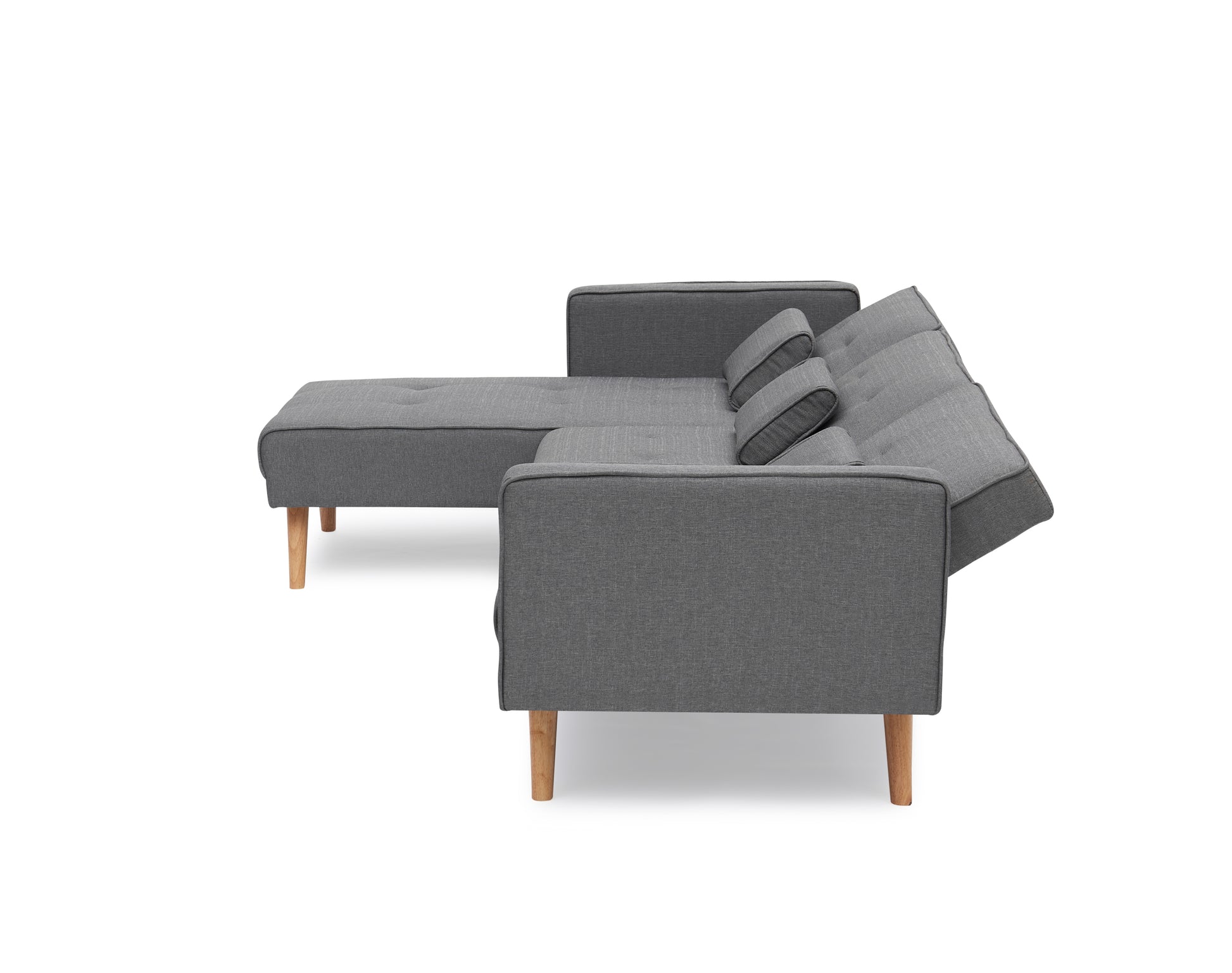 Variable Bed Sofa Living Room Folding Sofa Gray Foam Cotton 4 Seat