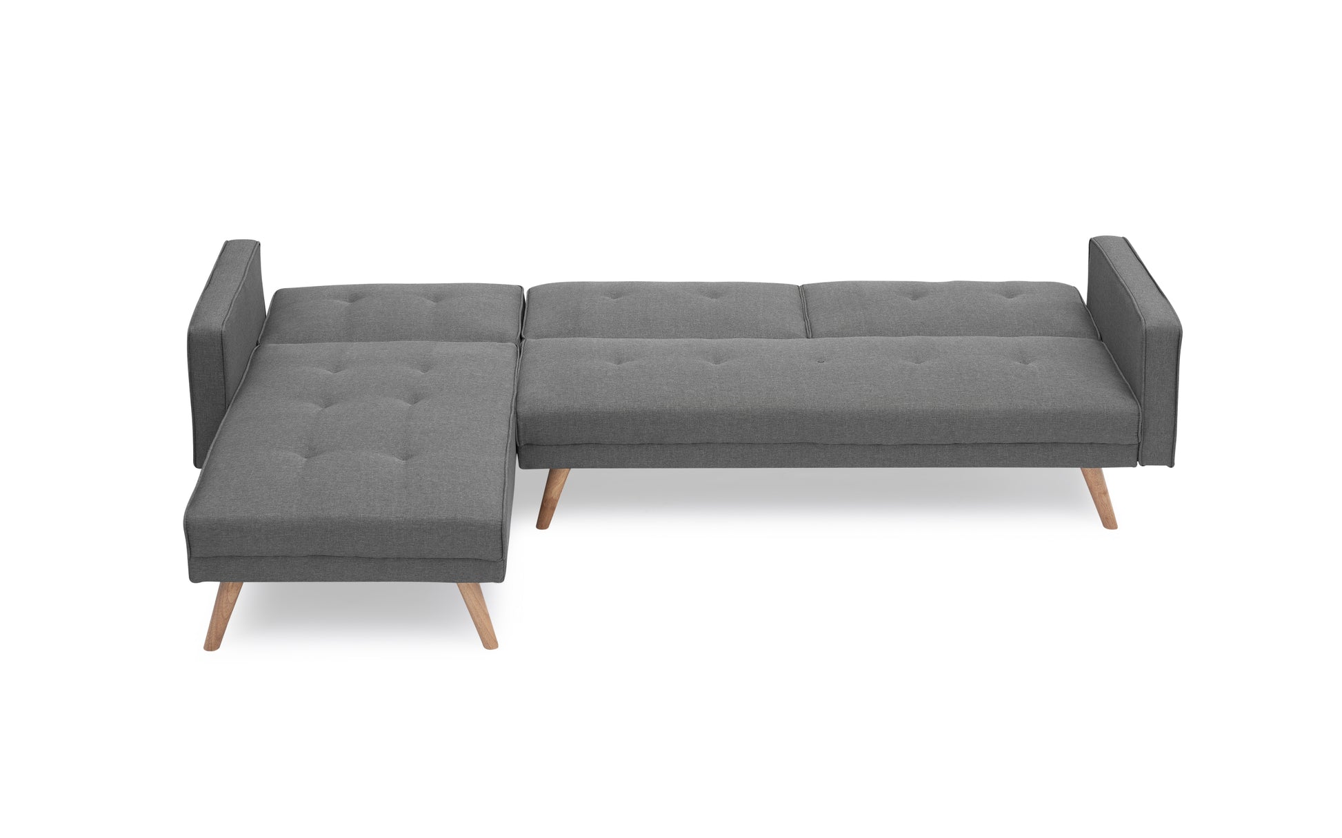 Variable Bed Sofa Living Room Folding Sofa Gray Foam Cotton 4 Seat