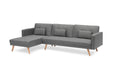 Variable Bed Sofa Living Room Folding Sofa Gray Foam Cotton 4 Seat