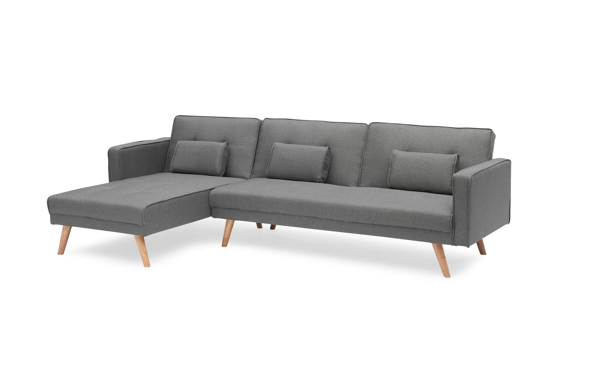 Variable Bed Sofa Living Room Folding Sofa Gray Foam Cotton 4 Seat