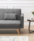Variable Bed Sofa Living Room Folding Sofa Gray Foam Cotton 4 Seat