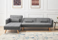 Variable Bed Sofa Living Room Folding Sofa Gray Foam Cotton 4 Seat