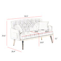 Cream White Teddy Fabric 2 Seater Sofa Cream White Engineered Wood