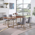 Dining Chairs, Velvet Upolstered Side Chair, Gold Metal Legs Set Of 2 Gray Gray Foam Metal