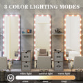 Hollywood Full Length Mirror With Lights Full Body Vanity Mirror With 3 Color Modes Wall Lighted Standing Floor Mirror For Dressing Room Bedroom Hotel Touch Control Pink 62.6