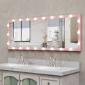 Hollywood Full Length Mirror With Lights Full Body Vanity Mirror With 3 Color Modes Wall Lighted Standing Floor Mirror For Dressing Room Bedroom Hotel Touch Control Pink 62.6