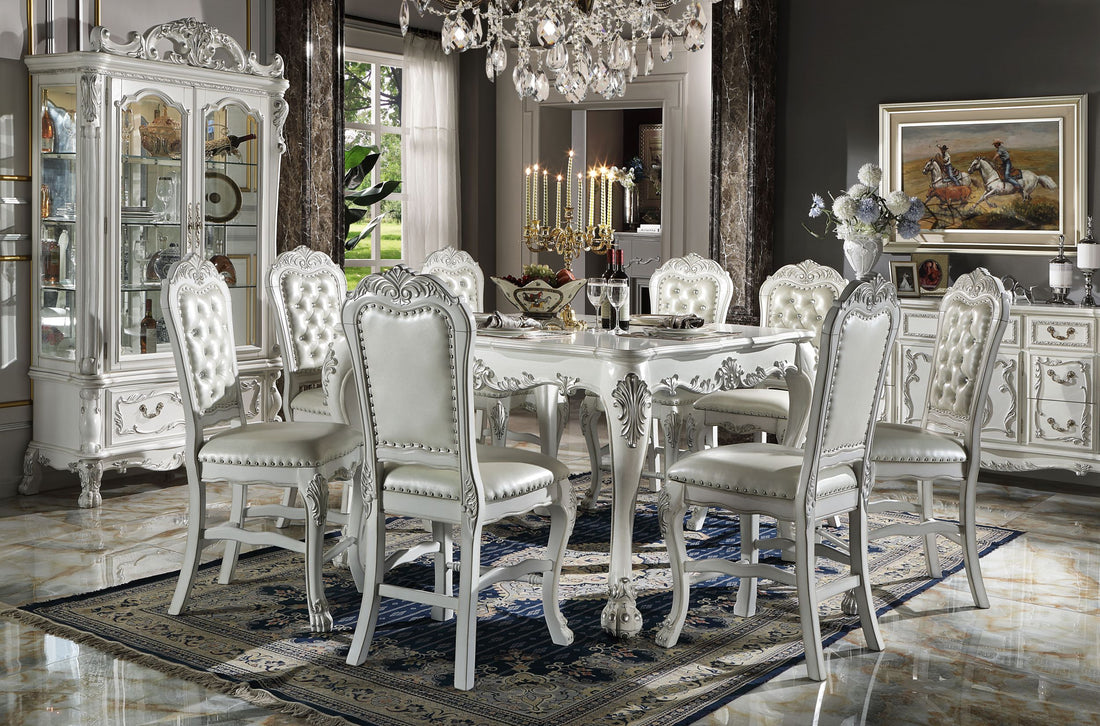 Dresden Counter Height Table In Bone White Finish Dn01705 White Mdf