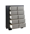 Nicola Chest Silver Pu & Black Finish Bd01431 Black Pu