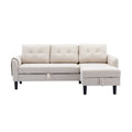 United We Win Sectional Sofa Reversible Sectional Sleeper Sectional Sofa With Storage Chaise Beige Polyester