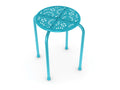 Durable Solid Metal Stool, Powder Coated Finish In Turquoise Turquoise Metal