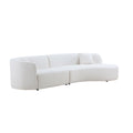 Luxury Modern Style Living Room Upholstery Curved Sofa With Chaise 2 Piece Set, Right Hand Facing Sectional, Boucle Couch, White White Boucle 4 Seat