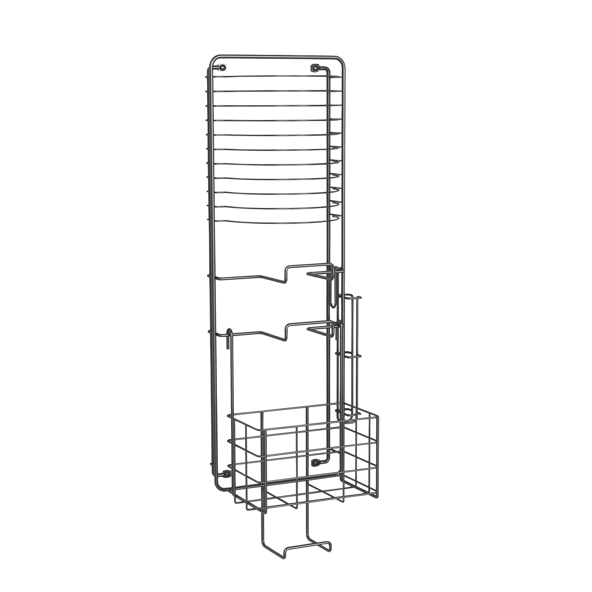 Gaming Rack, Wall Mounted, Heavy Gauged Steel, Compact Profile, Holds 2 Controllers Dark Gray Metal