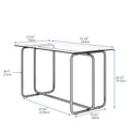 1 Piece Rectangle Dining Table With Black Metal Frame, Tempered Glass Dining Table For Kitchen Room, Transparent Black Transparent Glass