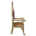 Bernadette Arm Chair Set 2 Pattern Fabric & Gold Finish Dn01472 Gold Mdf