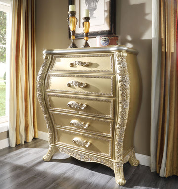 Cabriole Chest Gold Finish Bd01467 Gold Mdf