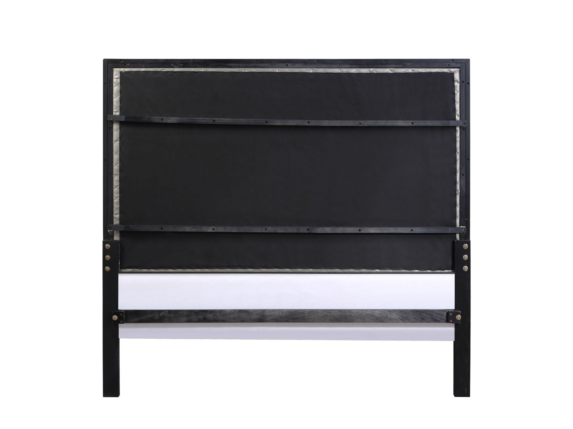 Nicola Ek Bed Silver Pu & Black Finish Bd01426Ek Black Pu