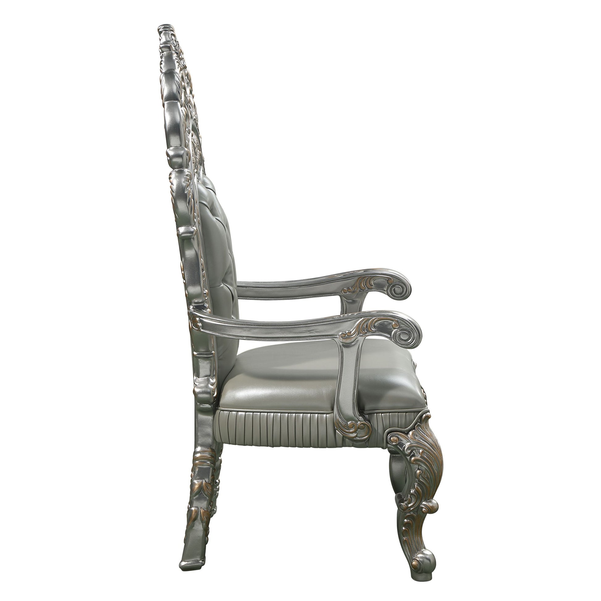 Sandoval Arm Chair Set 2 Beige Pu & Champagne Finish Dn01496 Champagne Pu