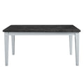 Lanton Dining Table Marble & Antique White Finish Dn01451 Antique White Marble