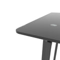 1 Piece Rectangle Dining Table With Metal Frame, Tempered Glass Dining Table For Kitchen Room, Black Black Glass