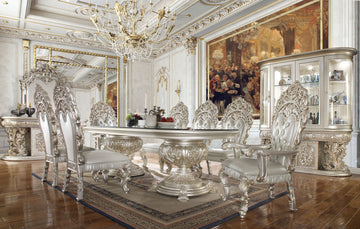 Sandoval Dining Table Champagne Finish Dn01494 Champagne Mdf