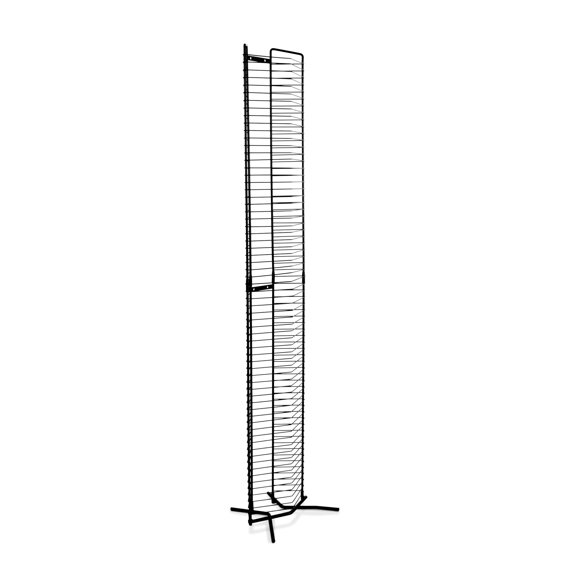 Media Tower, Wall Mounted Or Freestanding, Made From Heavy Gauged Steel Black Metal