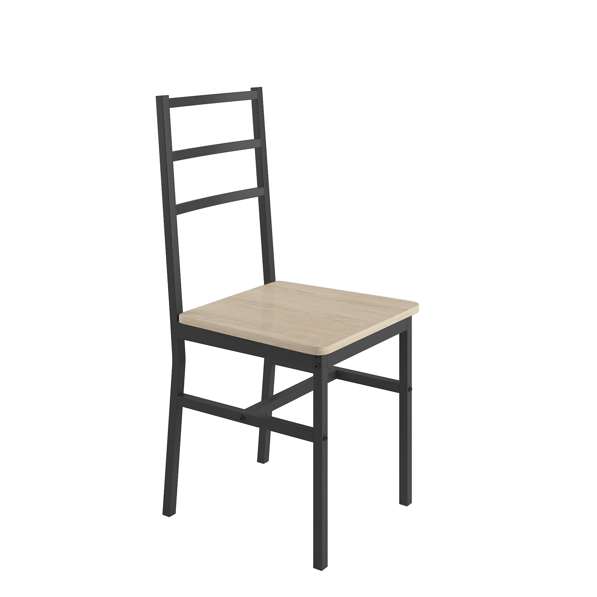 Five Piece Set Table And Chair With Backrest, Industrial Style, Solid Structure Beige Mdf Steel