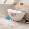 Durable Solid Metal Stool, Powder Coated Finish In Turquoise Turquoise Metal