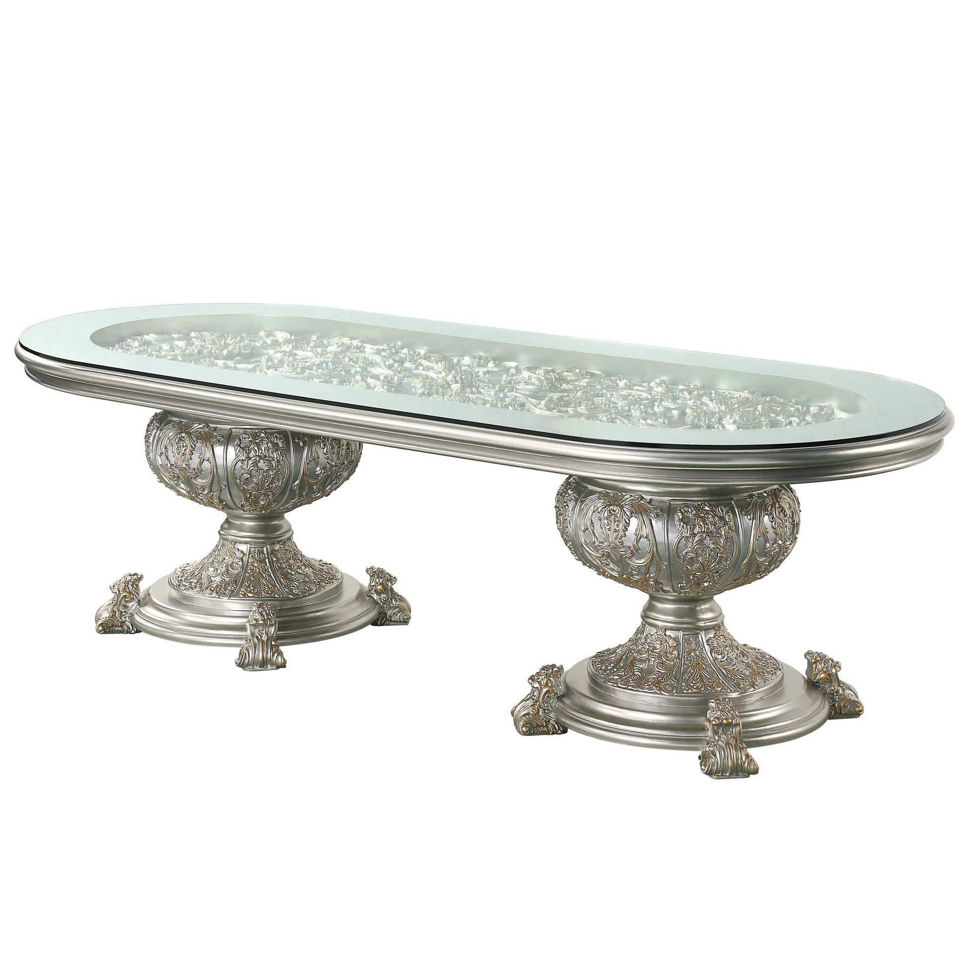 Sandoval Dining Table Champagne Finish Dn01494 Champagne Mdf