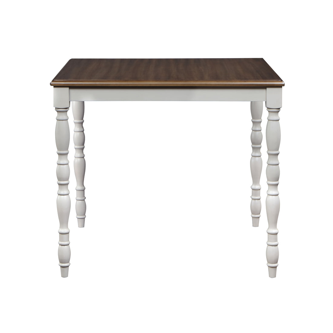 Bettina 5Pc Counter Height Table Set Beige Fabric, Antique White & Weathered Oak Finish Dn01439 Oak Mdf