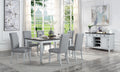 Lanton Dining Table Marble & Antique White Finish Dn01451 Antique White Marble