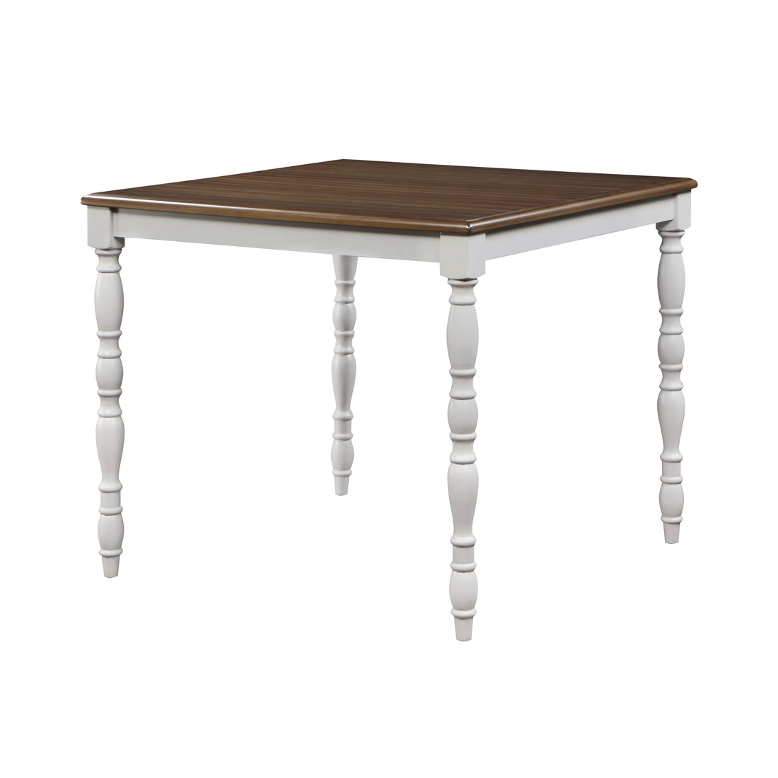 Bettina 5Pc Counter Height Table Set Beige Fabric, Antique White & Weathered Oak Finish Dn01439 Oak Mdf