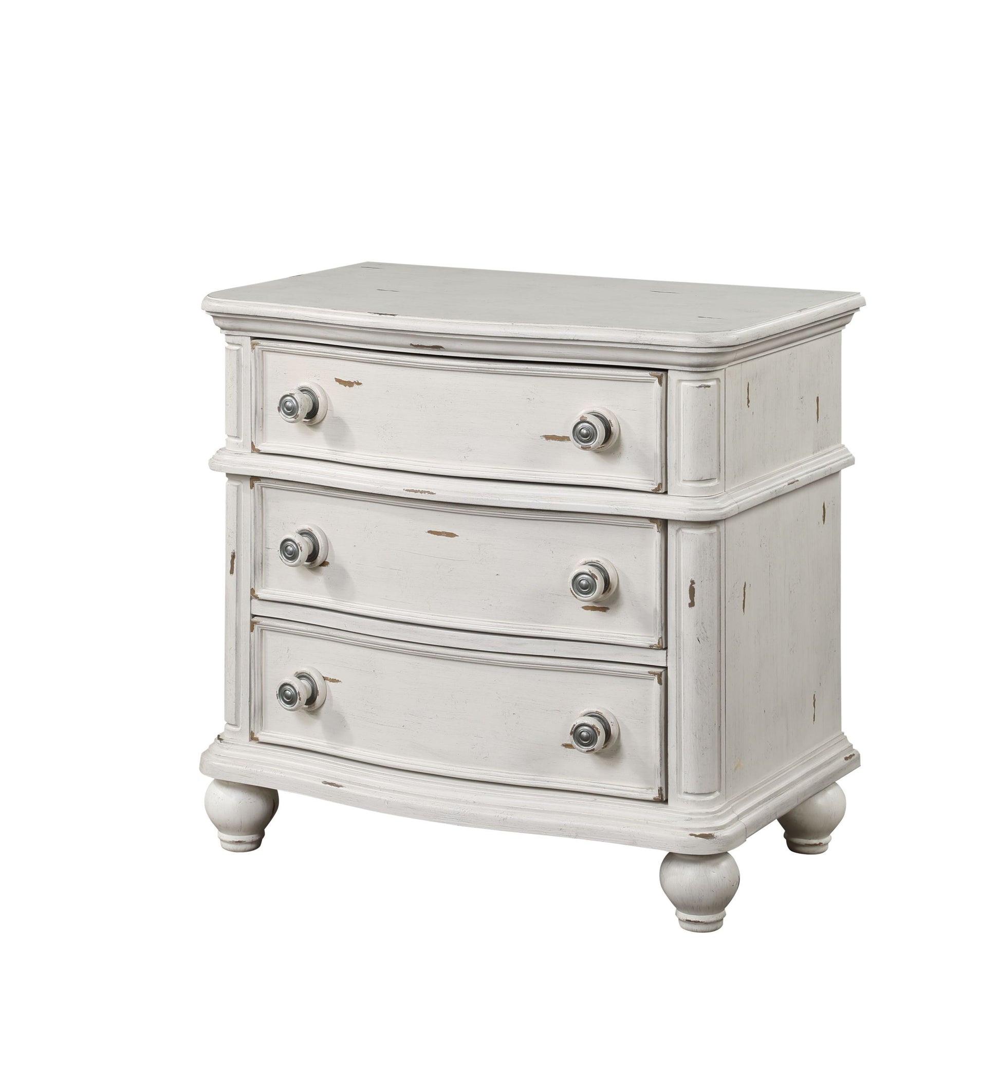 Jaqueline Nightstand Antique White Finish Bd01434 Antique White Mdf