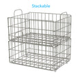 Collapsable Wire Basket In Light Gray Light Gray Metal