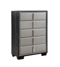 Nicola Chest Silver Pu & Black Finish Bd01431 Black Pu