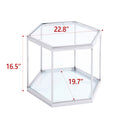 Modern Glass Coffee Table With Silver Finish Stainless Steel Frame Silver Glass