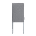 Lanton Side Chair Set 2 Gray Linen & Antique White Finish Dn01452 Antique White Linen