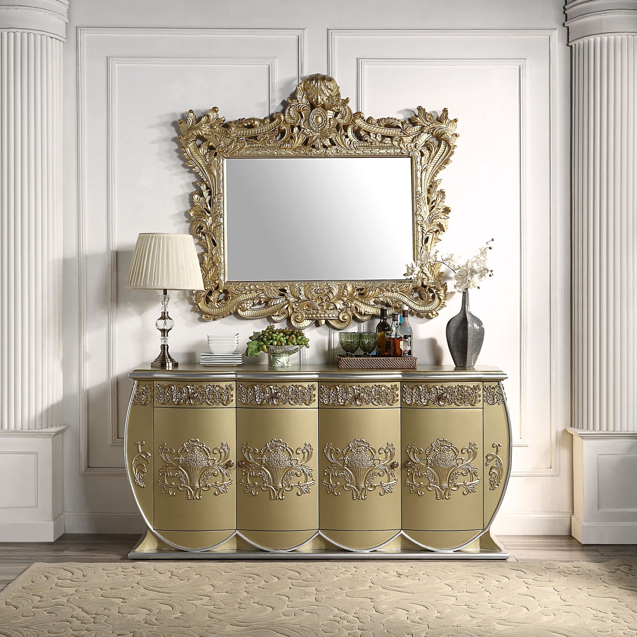 Bernadette Server Gold Finish Dn01473 Gold Mdf