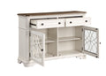 Florian Server, Oak & Antique White Finish Dn01656 Oak Wood