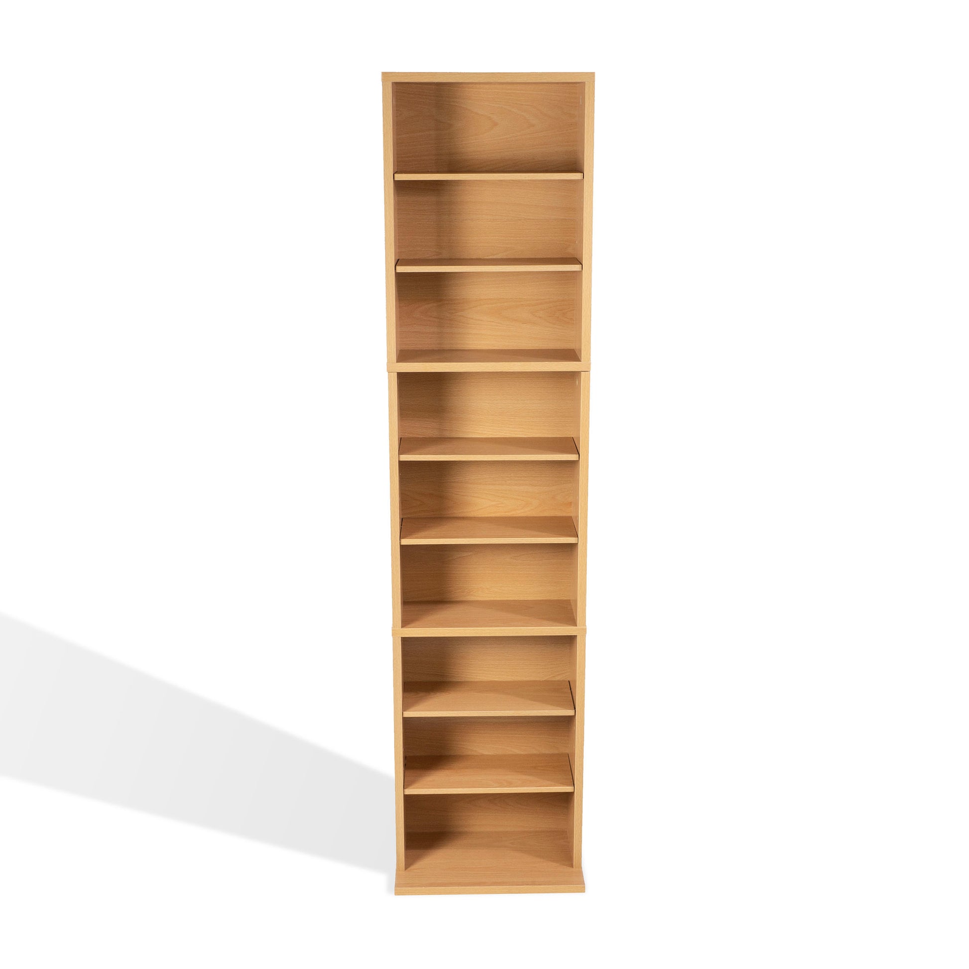 Media Storage, 6 Adjustable Shelves In Maple Tan Particle Board