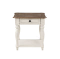 Florian End Table In Oak & Antique White Finish Lv01663 Antique White Solid Wood Mdf