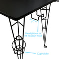 Gaming Desk, Charging Station, Elevated Shelf, Mdf Top With Powder Coated Metal Legs In Black Black Metal