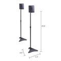 Satellite Speaker Stand, Made From Cast Iron, Height Adjustable, Cable Management Black Metal