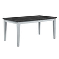 Lanton Dining Table Marble & Antique White Finish Dn01451 Antique White Marble