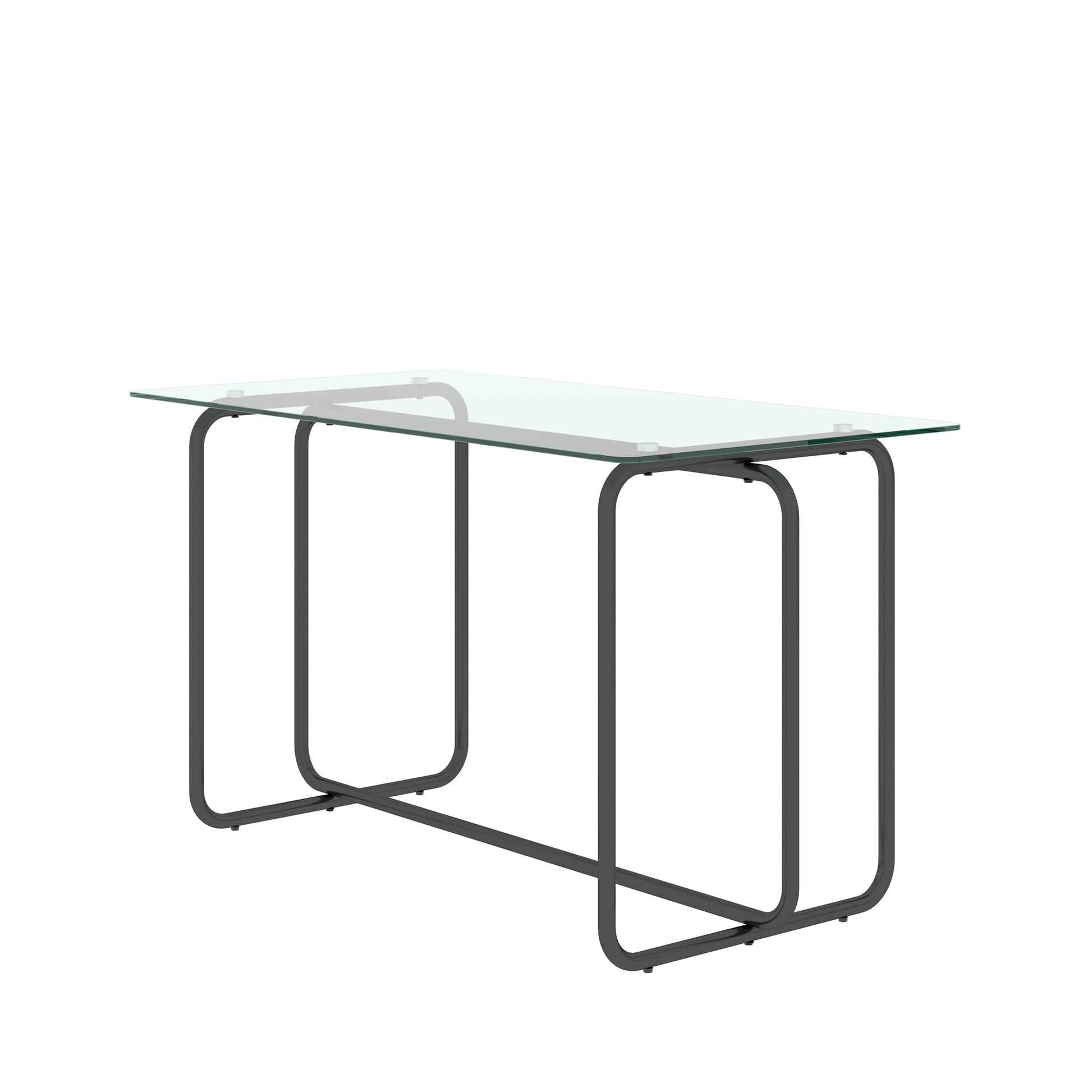 5 Piece Rectangle Dining Table Set, Tempered Glass Dining Table For Kitchen Room, Transparent Black Transparent Glass